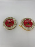 Vtg Veltex Velvet Ribbon Lot 2 Spools Gold Olive Green 3/4" Gift Tie Berwick PA