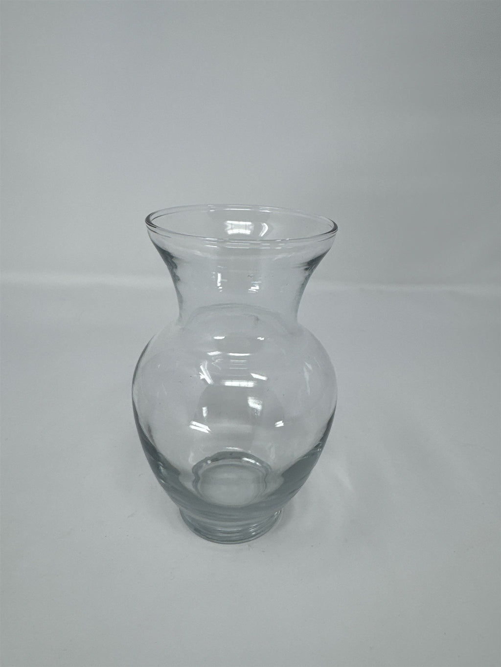 Vtg 5" Clear Glass Bud Vase Ribbed Flared Rim Mid Century Modern MCM Decor