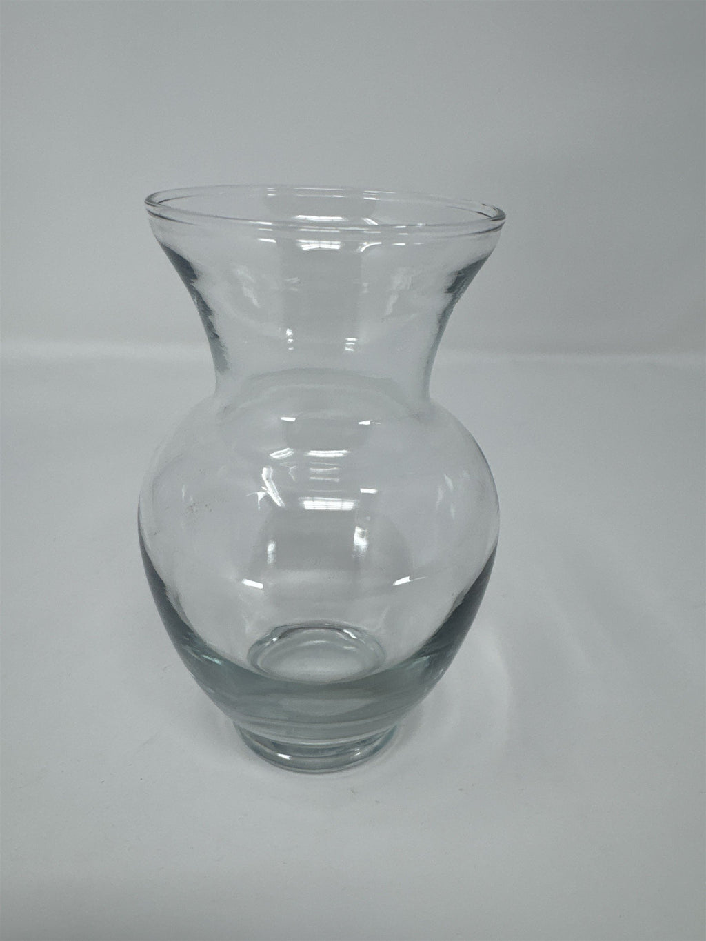 Vtg 5" Clear Glass Bud Vase Ribbed Flared Rim Mid Century Modern MCM Decor