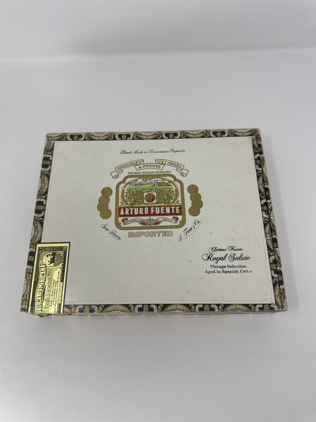 Arturo Fuente Royal Salute Empty Cigar Box Chateau Fuente Vintage Spanish Cedar