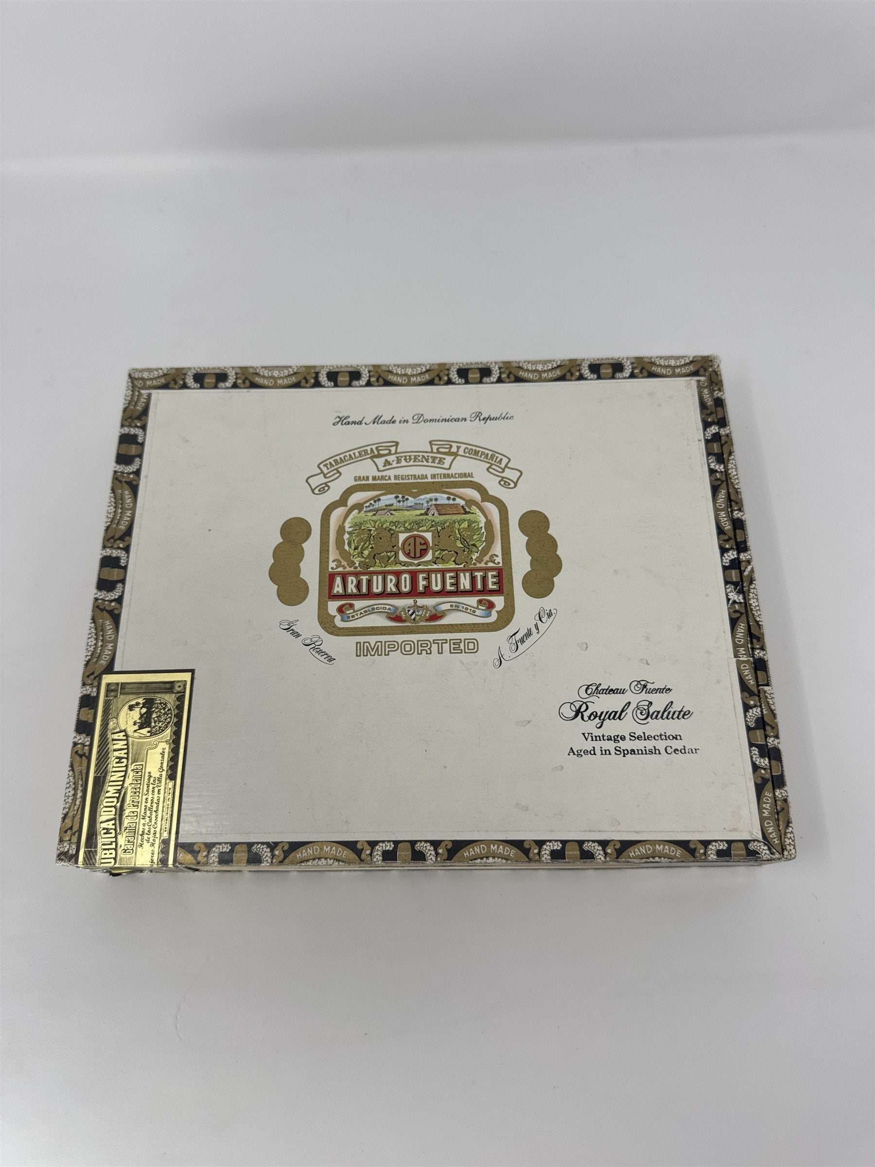 Arturo Fuente Royal Salute Empty Cigar Box Chateau Fuente Vintage Spanish Cedar