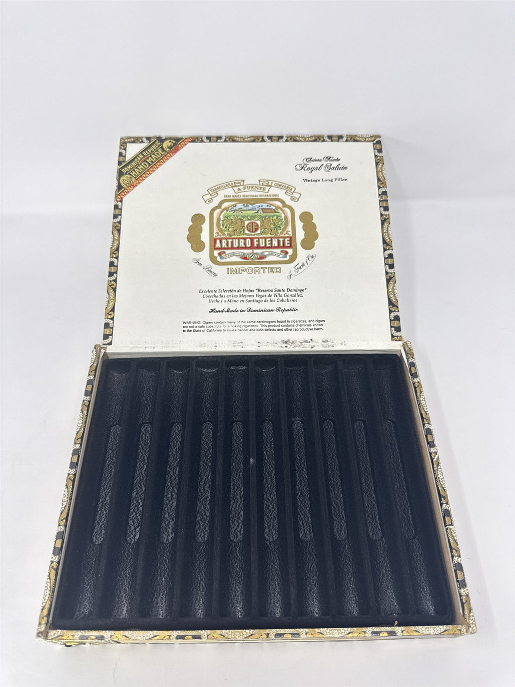 Arturo Fuente Royal Salute Empty Cigar Box Chateau Fuente Vintage Spanish Cedar