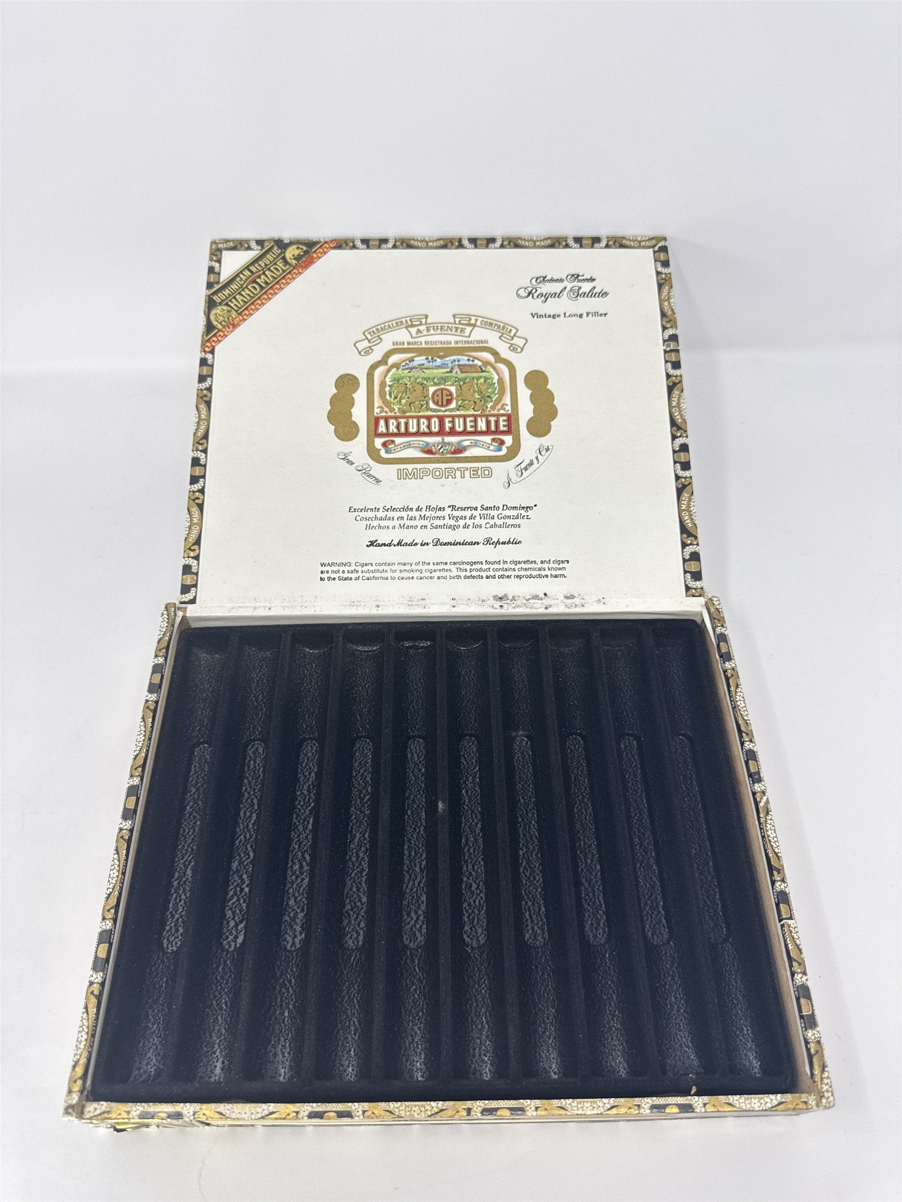 Arturo Fuente Royal Salute Empty Cigar Box Chateau Fuente Vintage Spanish Cedar