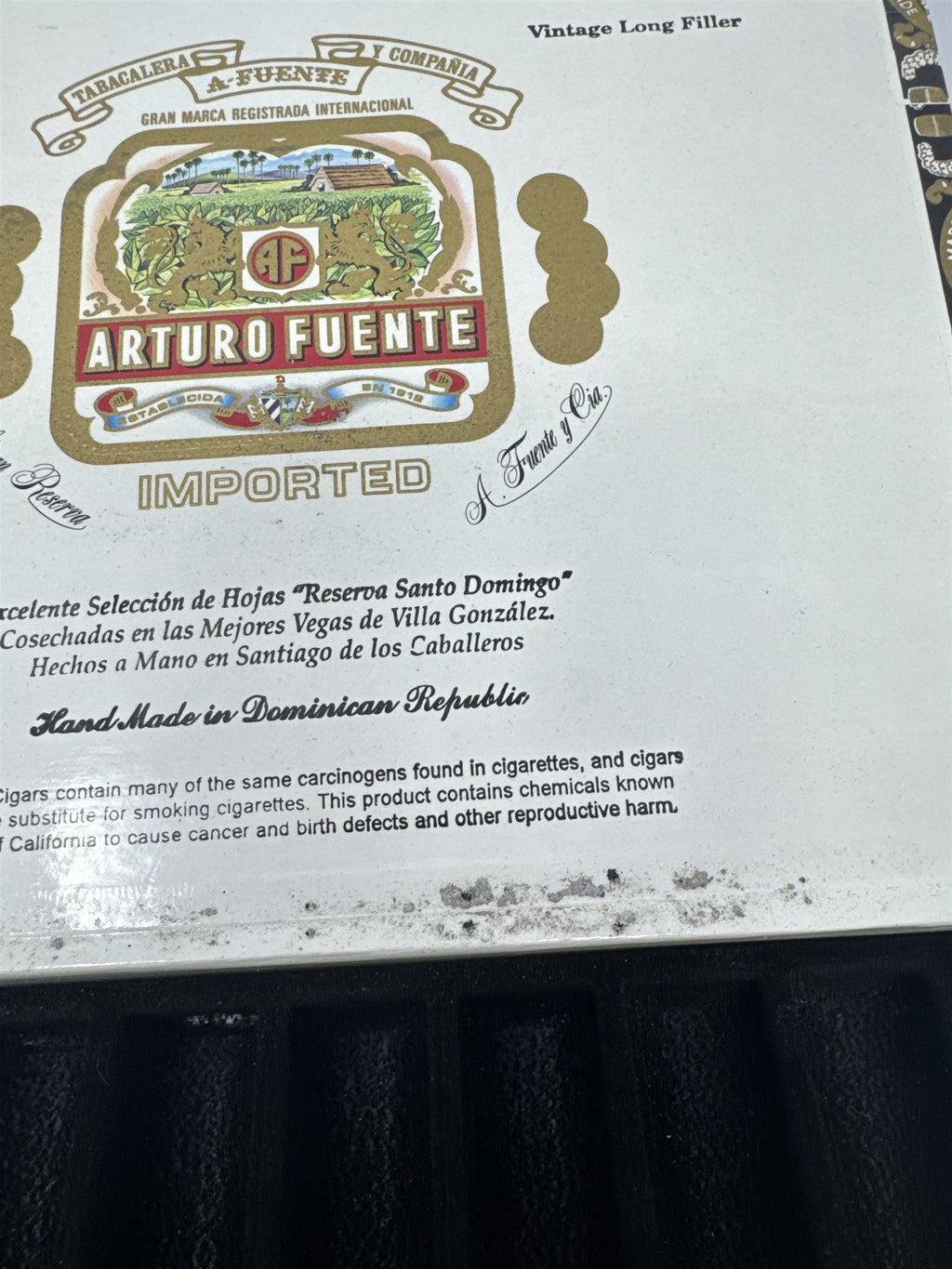Arturo Fuente Royal Salute Empty Cigar Box Chateau Fuente Vintage Spanish Cedar