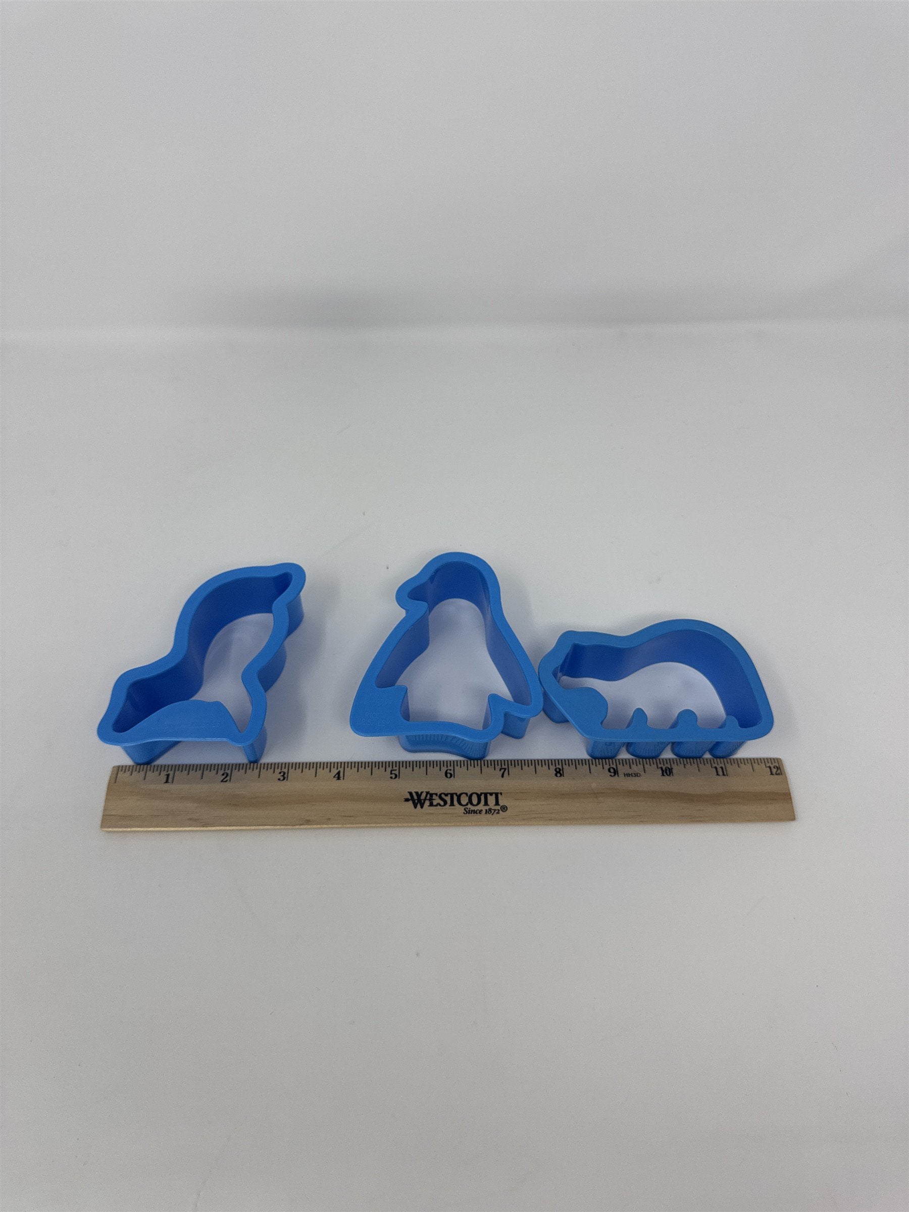 Vtg Kellogg's Rice Krispies Cookie Cutter Set Blue Plastic Polar Animals Promo