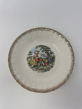 Vintage Cronin China Colonial Couple Soup Cereal Bowl 7.5" Minerva Ohio Gold