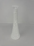 Vintage Milk Glass Bud Vase 9" Stars and Bars Diamond Pattern