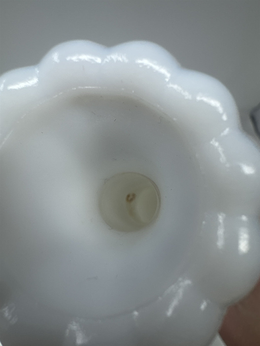 Vintage Milk Glass Bud Vase 9" Stars and Bars Diamond Pattern