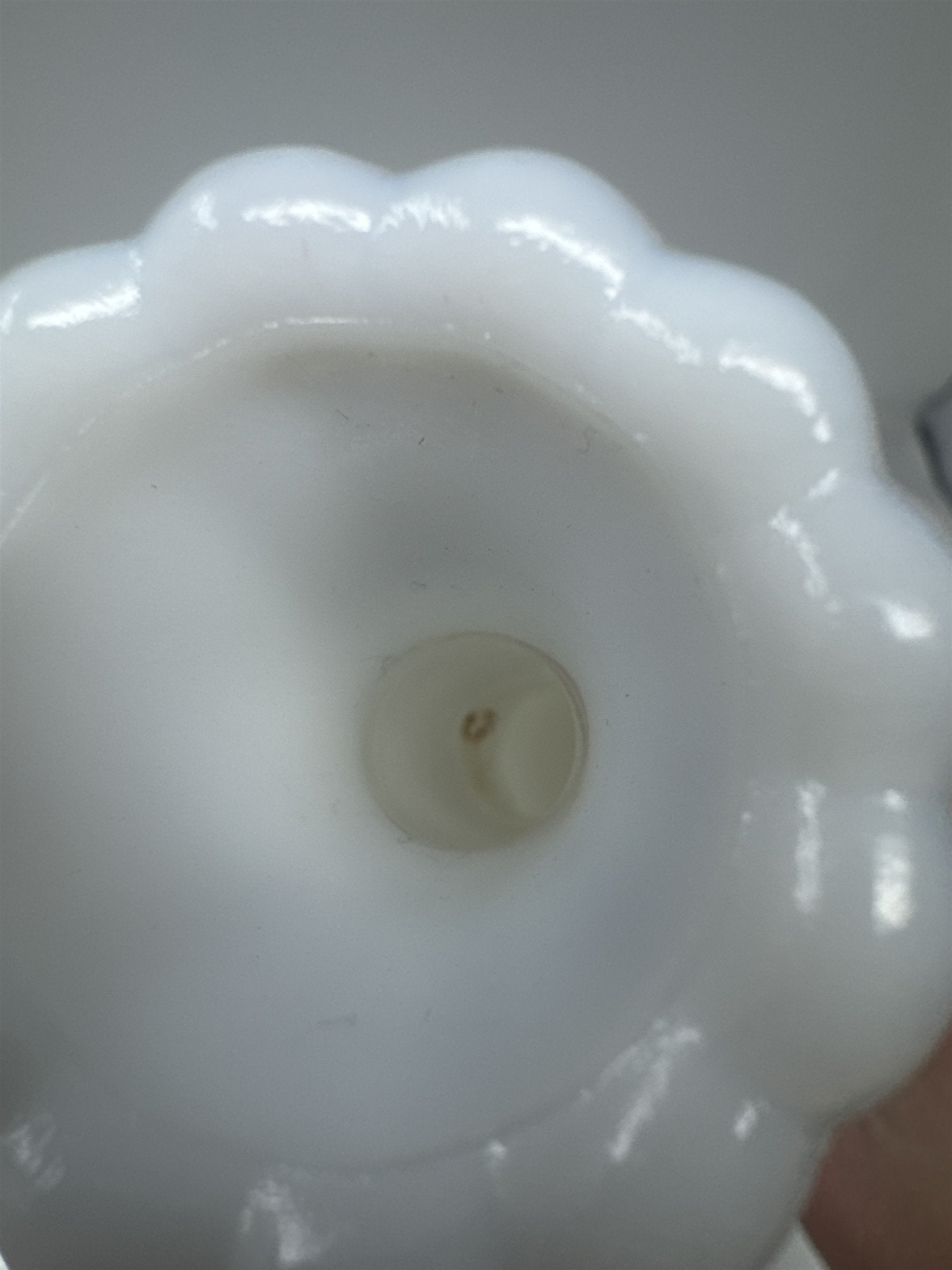 Vintage Milk Glass Bud Vase 9" Stars and Bars Diamond Pattern