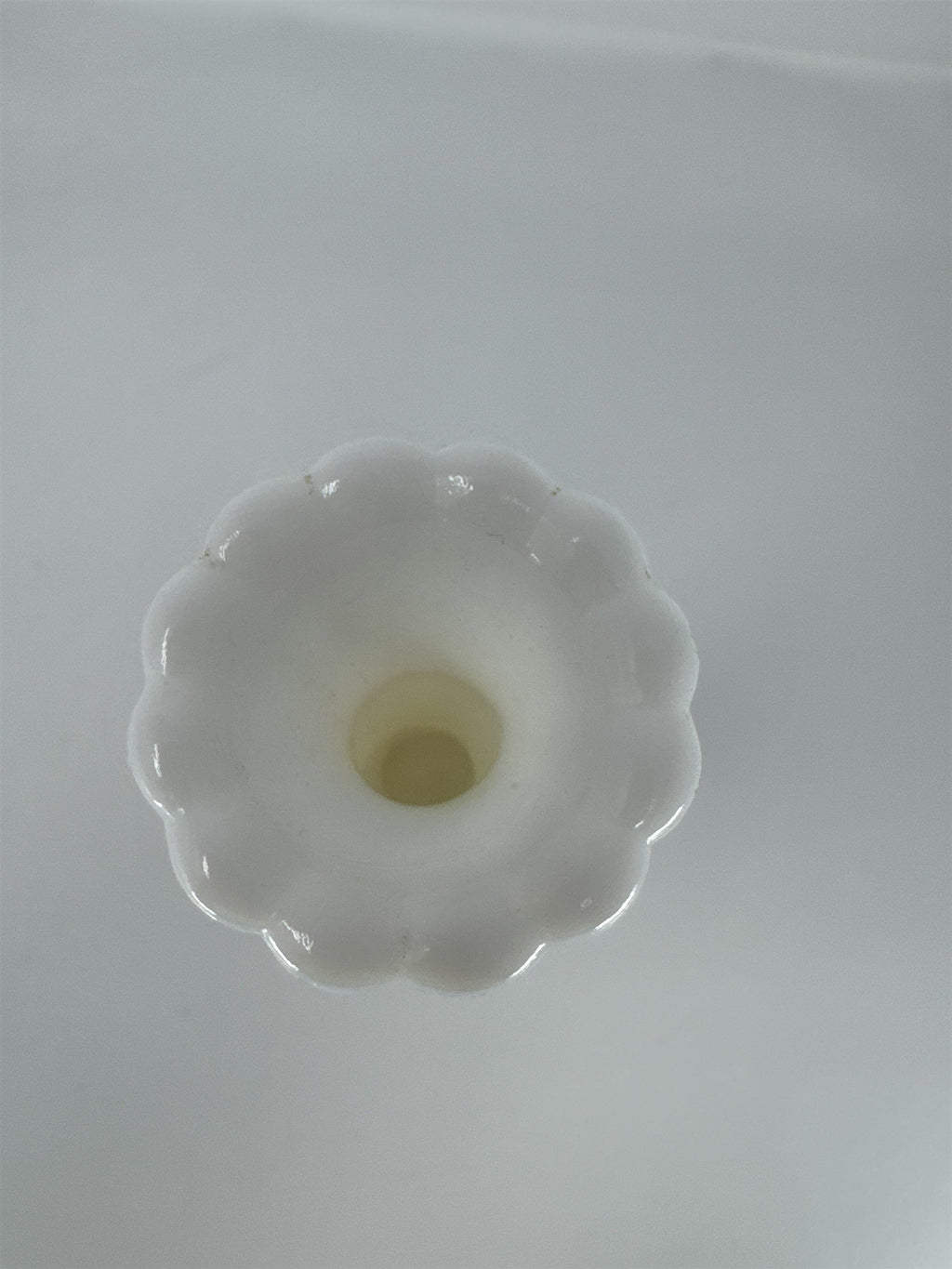 Vintage Milk Glass Bud Vase 9" Stars and Bars Diamond Pattern MCM