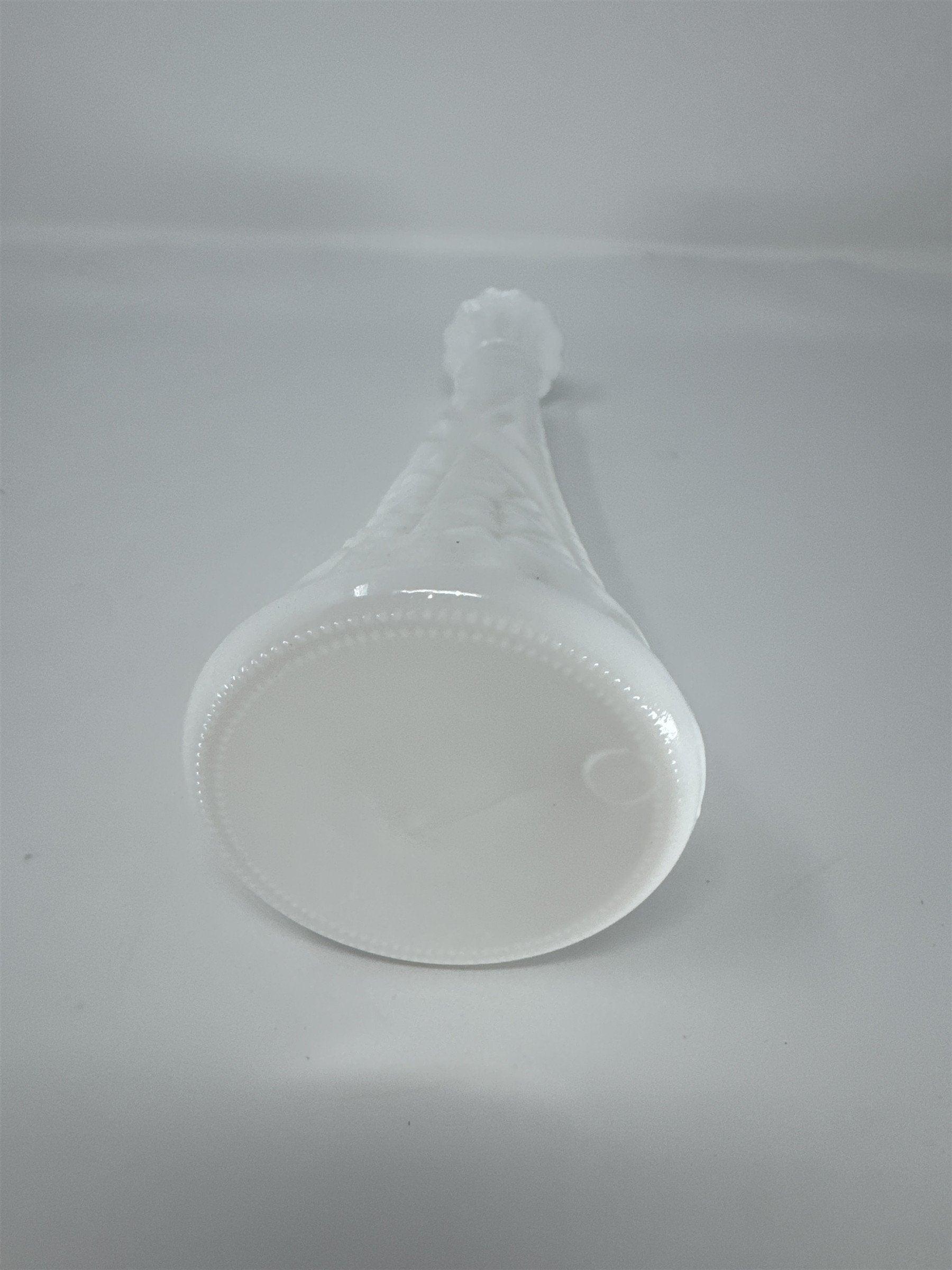 Vintage Milk Glass Bud Vase 9" Stars and Bars Diamond Pattern MCM