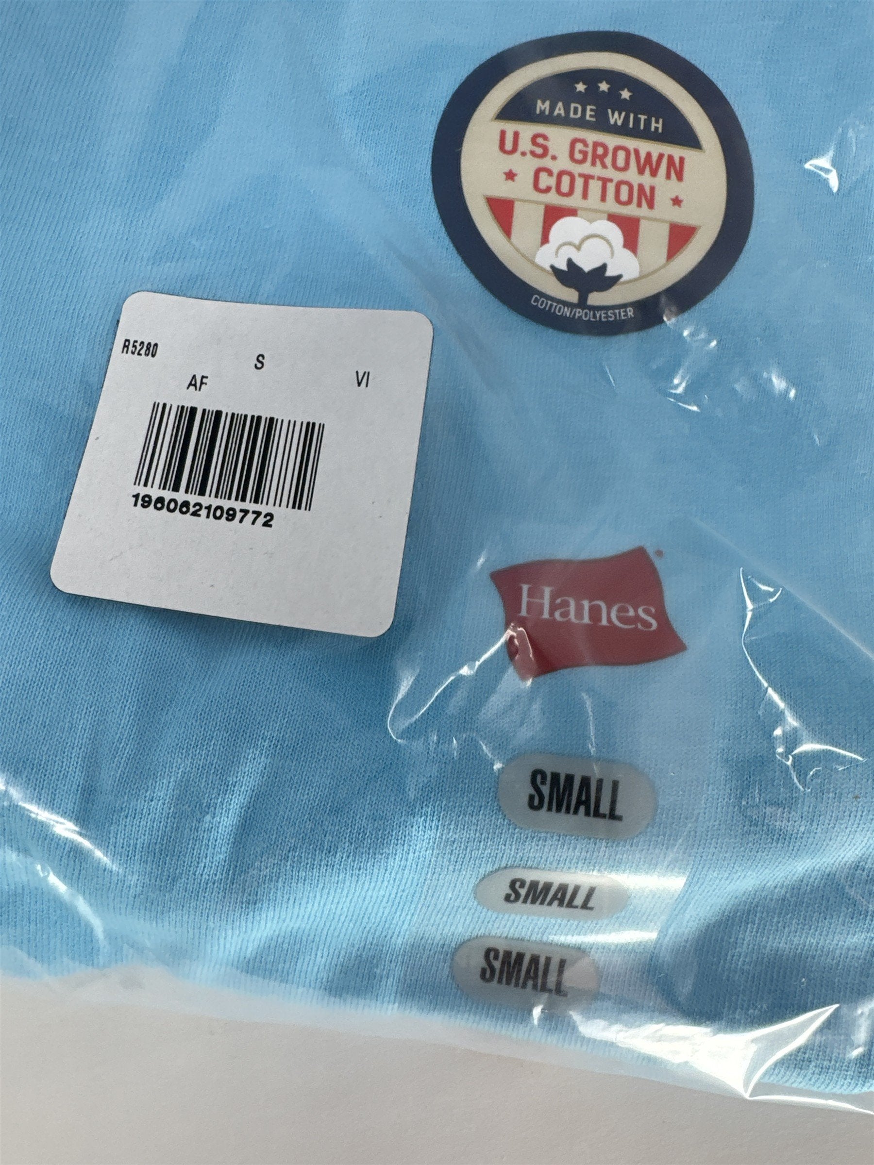 Lot of 5 Hanes Essentials Men's T-Shirts Small S Blue Horizon Cotton Crew Neck