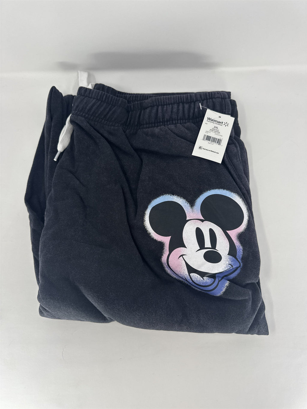 Disney Mickey Mouse Joggers Men's 2XL Charcoal Mineral Wash Spellout NWT