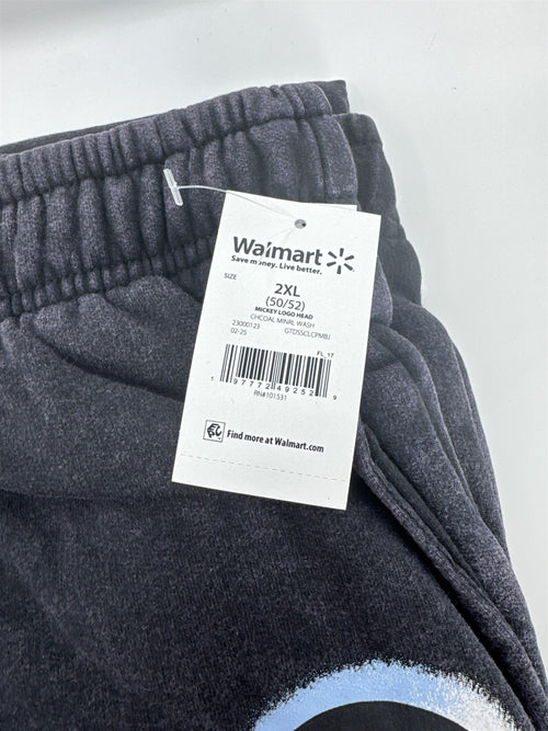 Disney Mickey Mouse Joggers Men's 2XL Charcoal Mineral Wash Spellout NWT