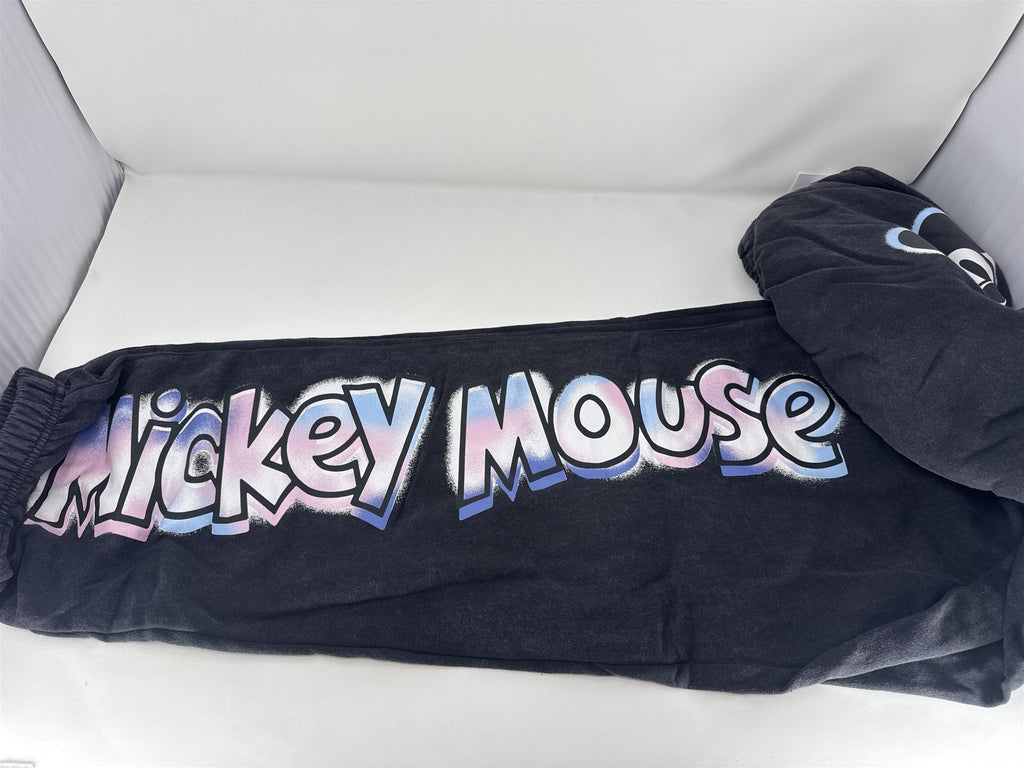 Disney Mickey Mouse Joggers Men's 2XL Charcoal Mineral Wash Spellout NWT