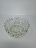 Vtg Clear Hobnail Glass Bowl Ruffled Crimped Rim Candy Nut Dish EAPG Style