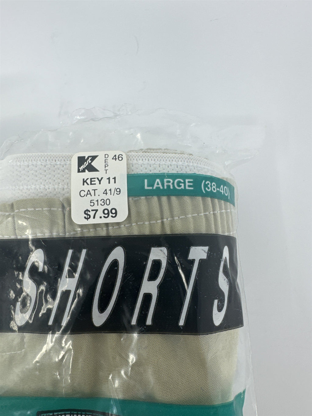 Vtg Kmart Mens Boxer Shorts 3 Pack Large 38-40 Dacron Cotton Blend NOS Open Bag