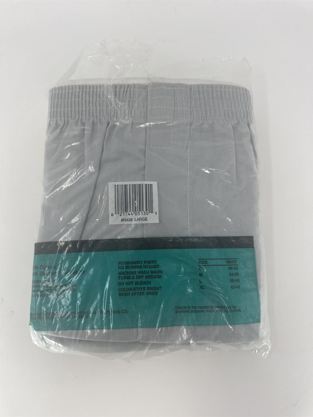 Vtg Kmart Mens Boxer Shorts 3 Pack Large 38-40 Dacron Cotton Blend NOS Open Bag