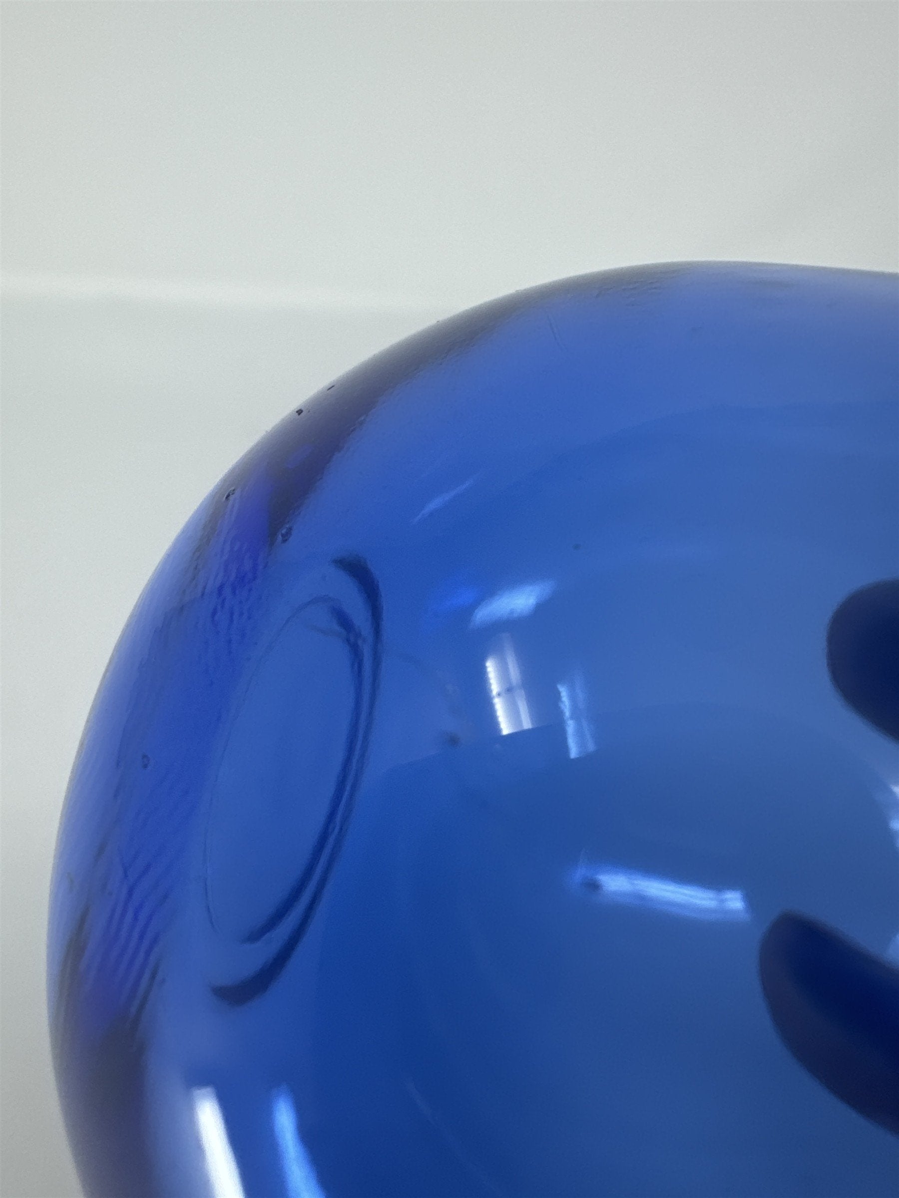 Vintage Blue Hand Blown Glass Votive Candle Holder Cobalt MCM