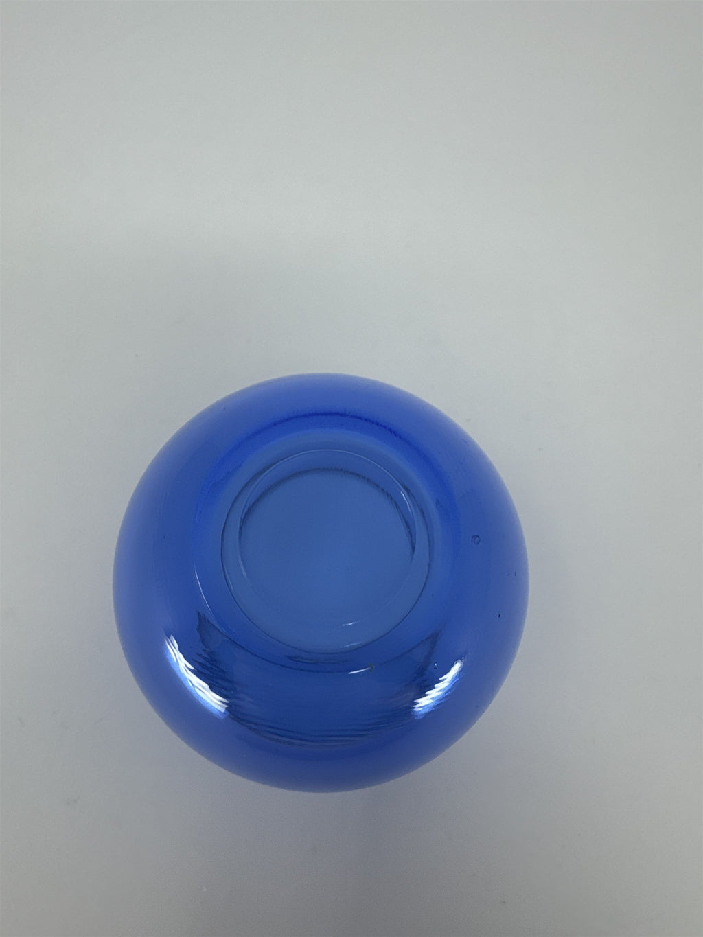 Vintage Blue Hand Blown Glass Votive Candle Holder Cobalt MCM