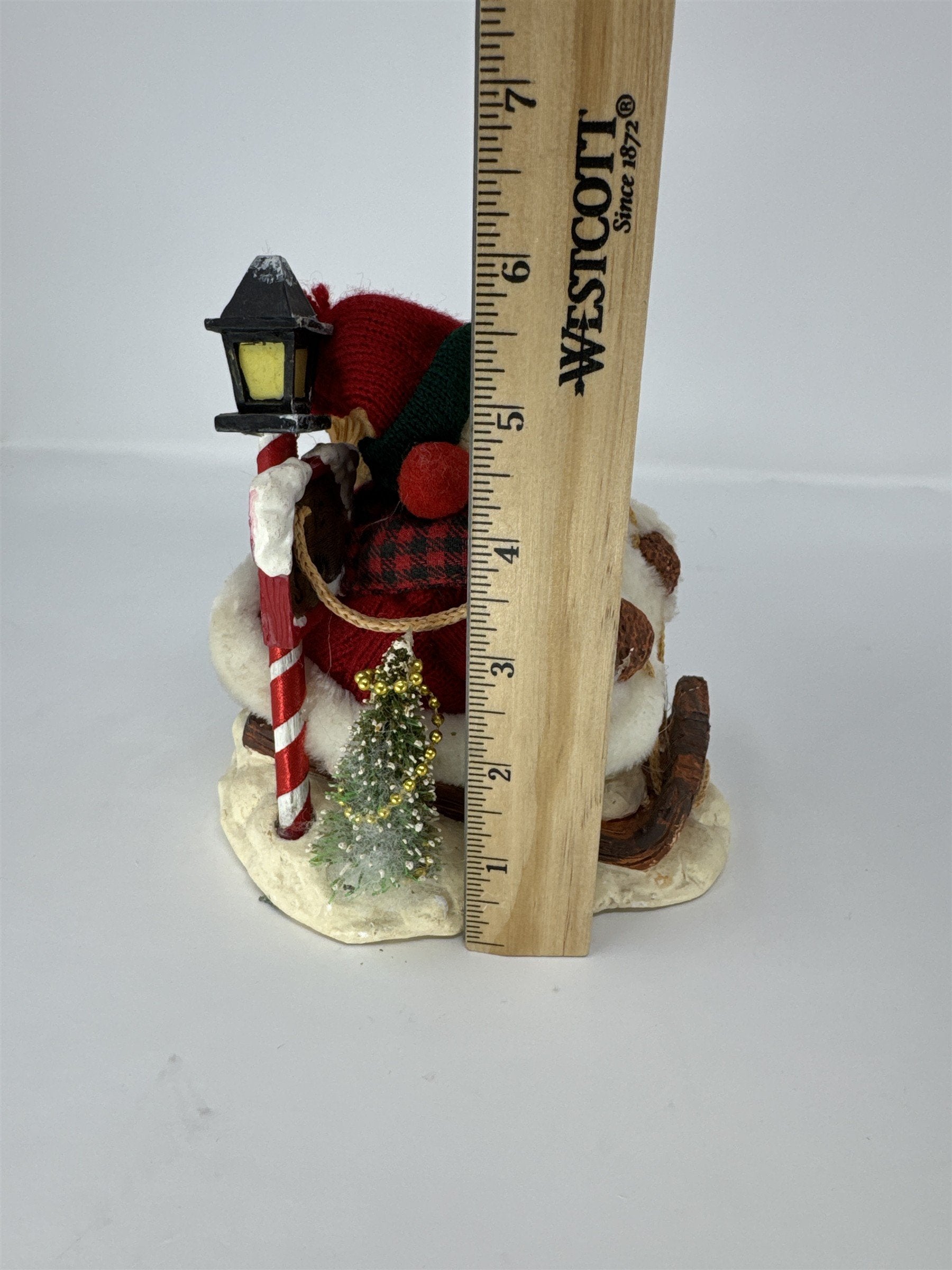 Grandeur Noel Snowman Sledding Figurine Collector Edition Christmas 6"