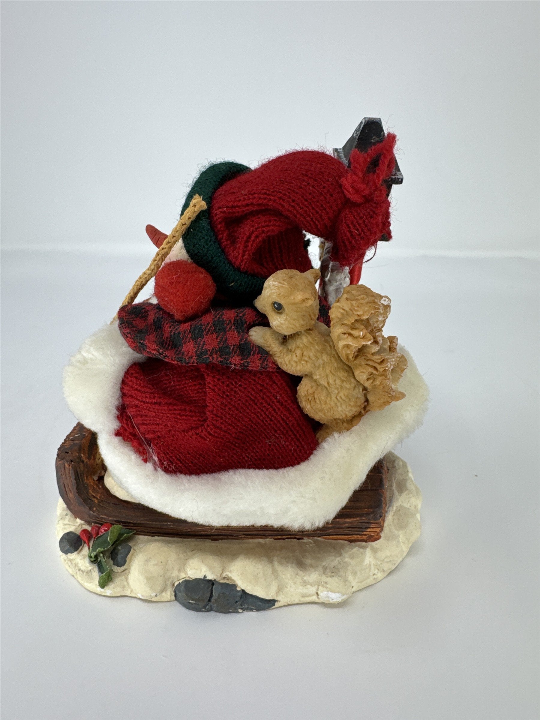 Grandeur Noel Snowman Sledding Figurine Collector Edition Christmas 6"