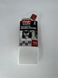 Wrangler Mens Work Socks 3 Pair Steel Toe Mid Weight Moisture Wicking White 6-12
