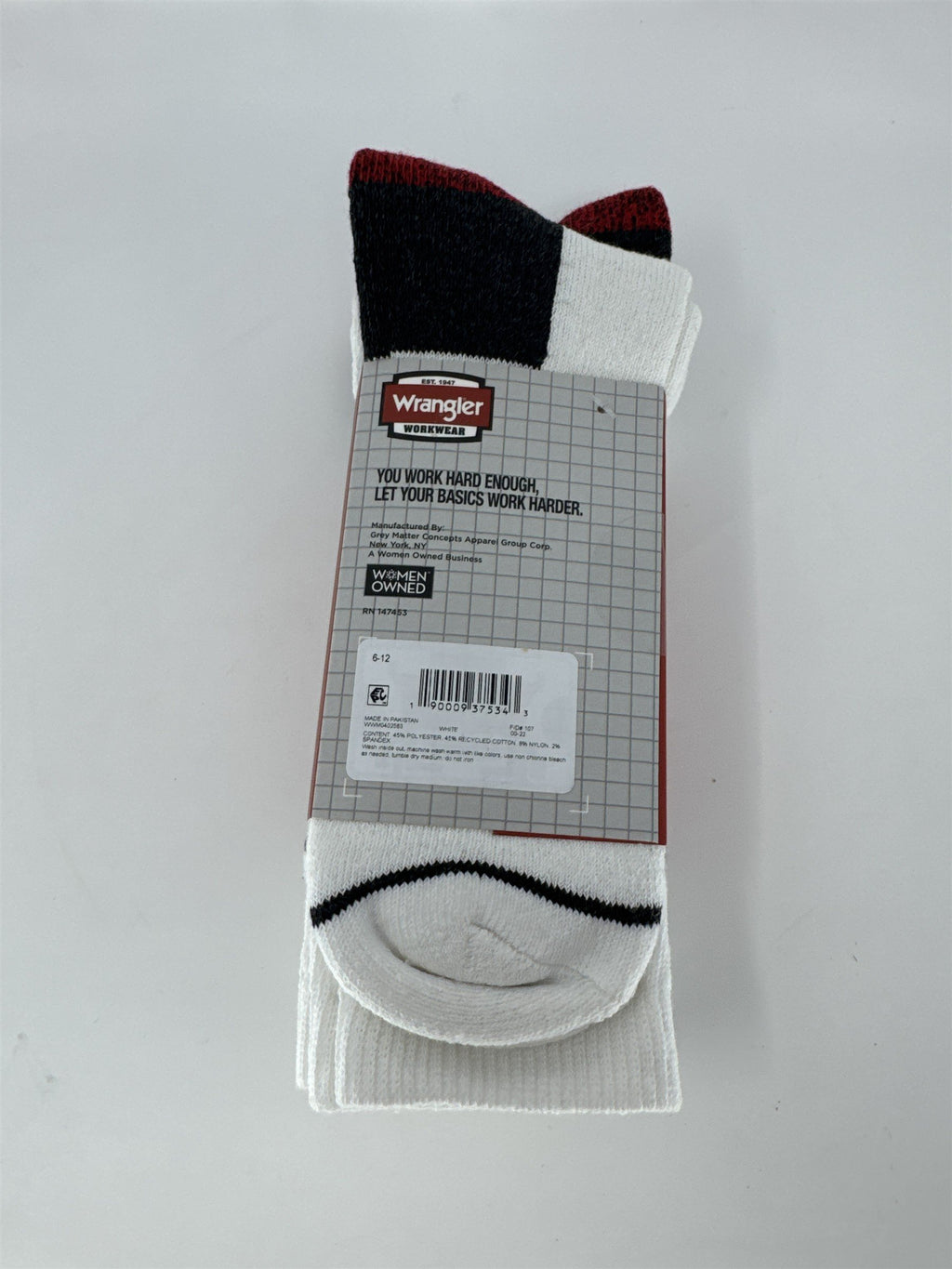 Wrangler Mens Work Socks 3 Pair Steel Toe Mid Weight Moisture Wicking 6-12