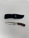 Vtg Appalachian Trail Hunting Knife Full Tang Etched Blade Pakkawood Sheath 8"
