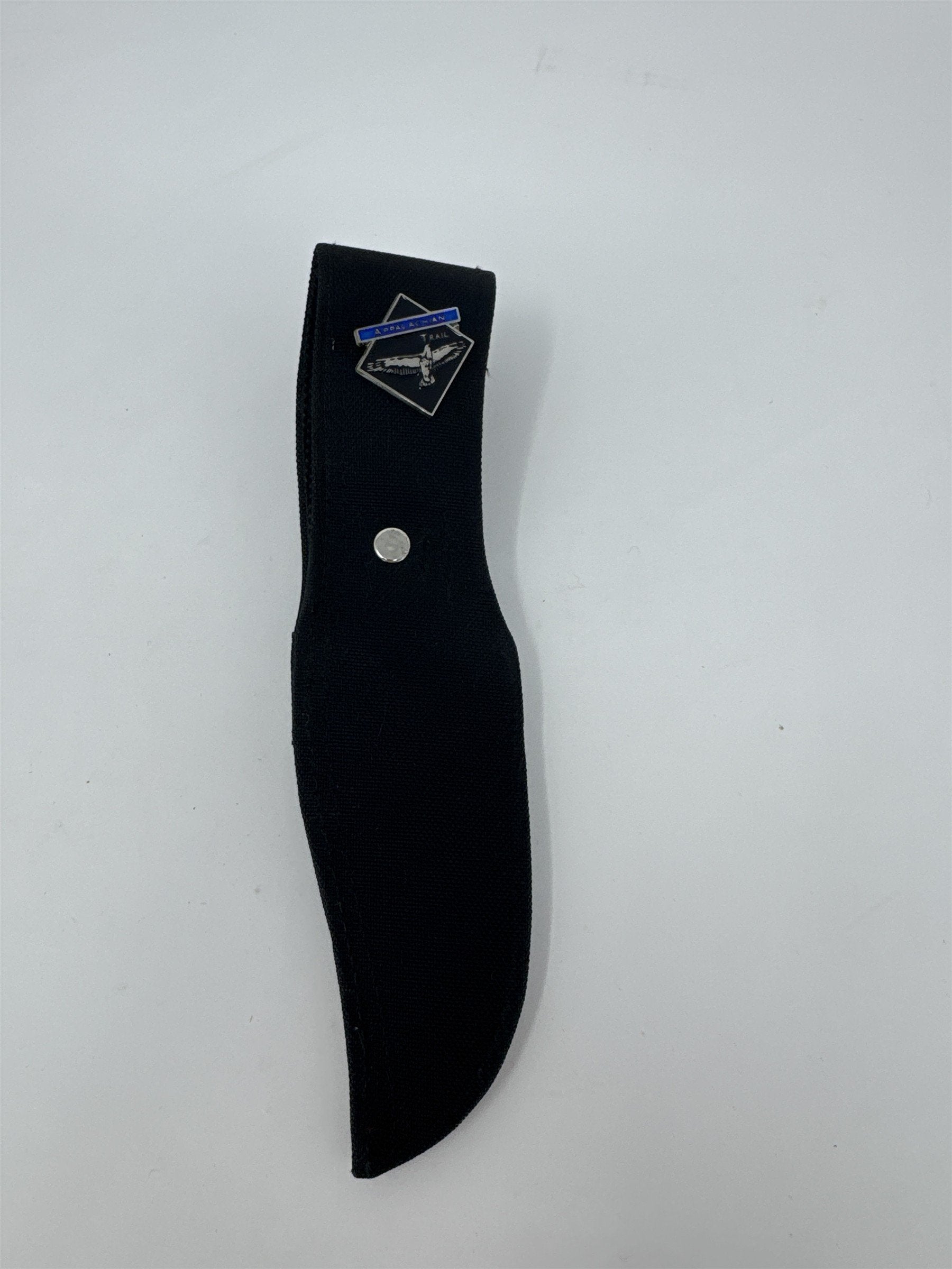 Vtg Appalachian Trail Hunting Knife Full Tang Etched Blade Pakkawood Sheath 8"