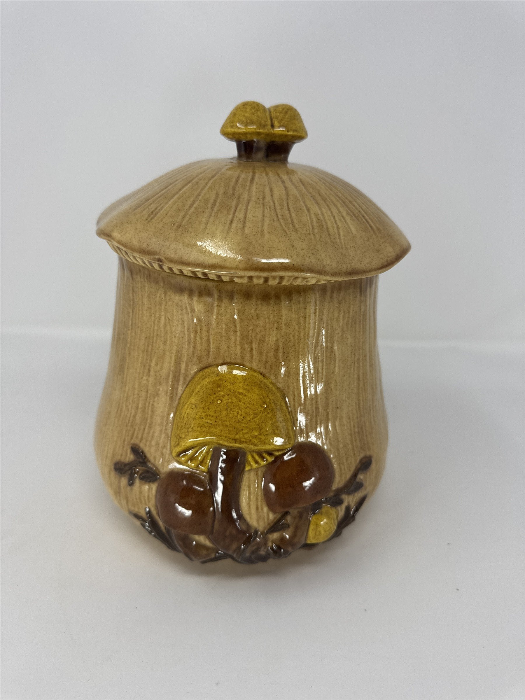 Vintage Arnel's Ceramic Mushroom Cookie Jar 70s Merry Mushroom Style MCM CHIP