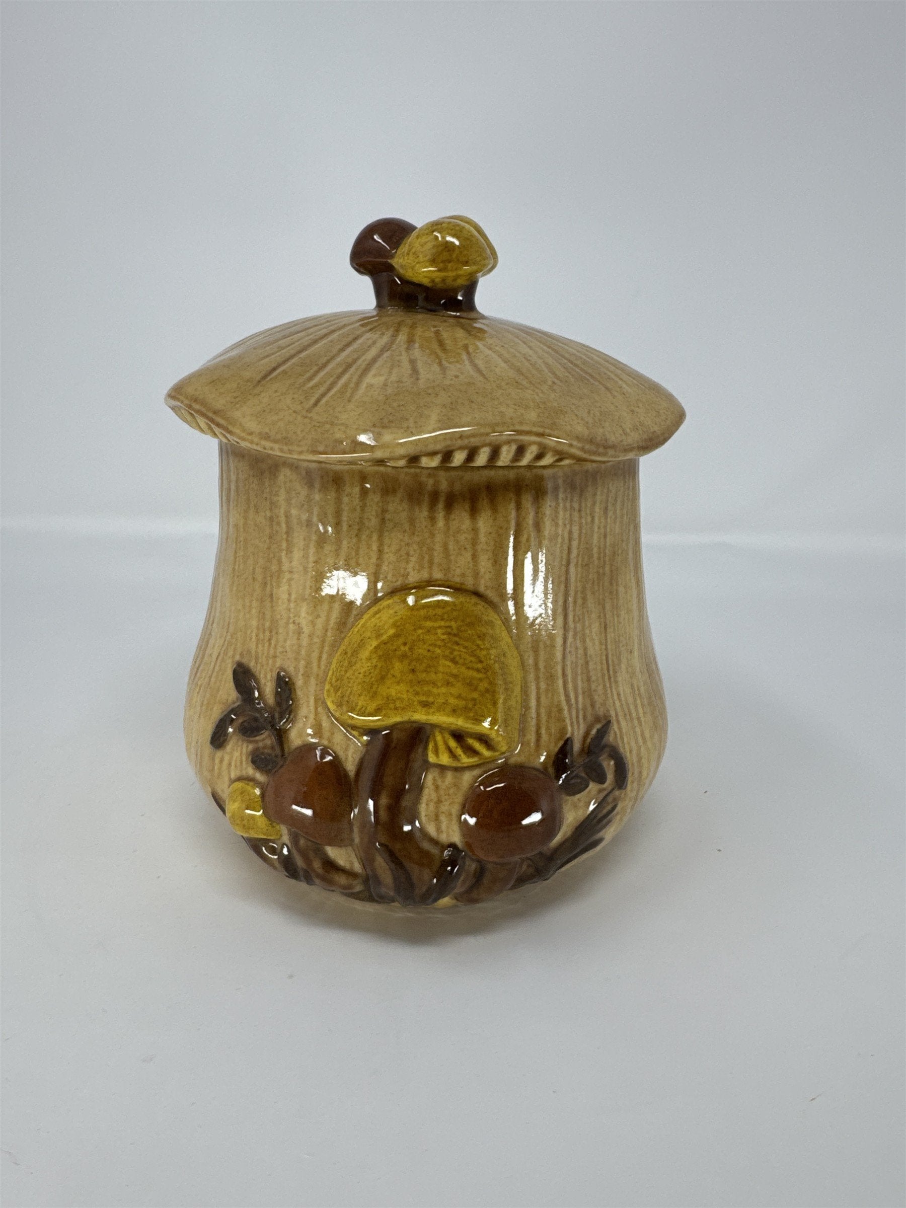 Vintage Arnel's Ceramic Mushroom Cookie Jar 70s Merry Mushroom Style MCM Medium