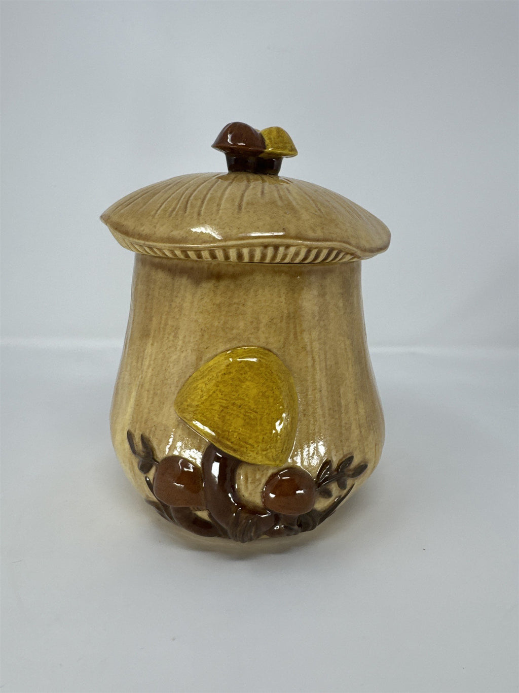 Vintage Arnel's Ceramic Mushroom Cookie Jar Merry Mushroom 70s Style MCM Medium