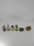 Vtg Italy Nativity Set Figures Men Animals Polymer Fontanini Style 6 Piece