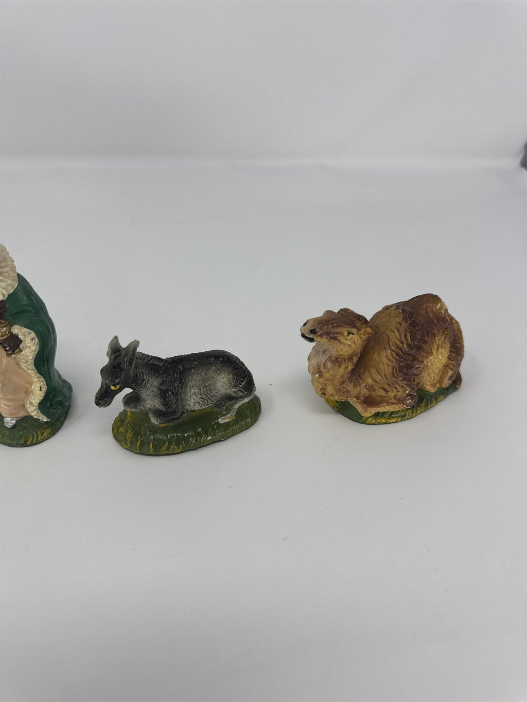 Vtg Italy Nativity Set Figures Men Animals Polymer Fontanini Style 6 Piece
