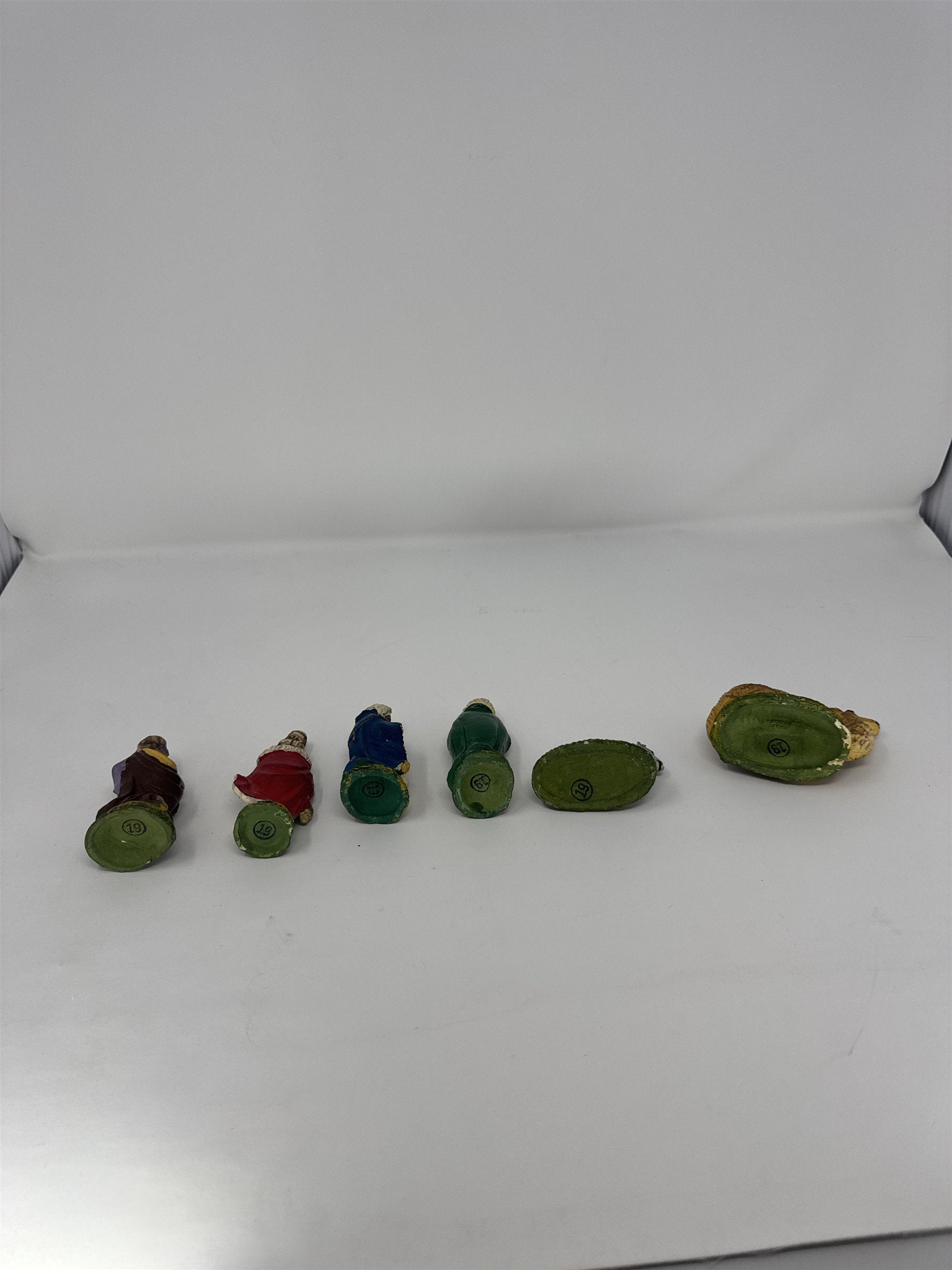 Vtg Italy Nativity Set Figures Men Animals Polymer Fontanini Style 6 Piece