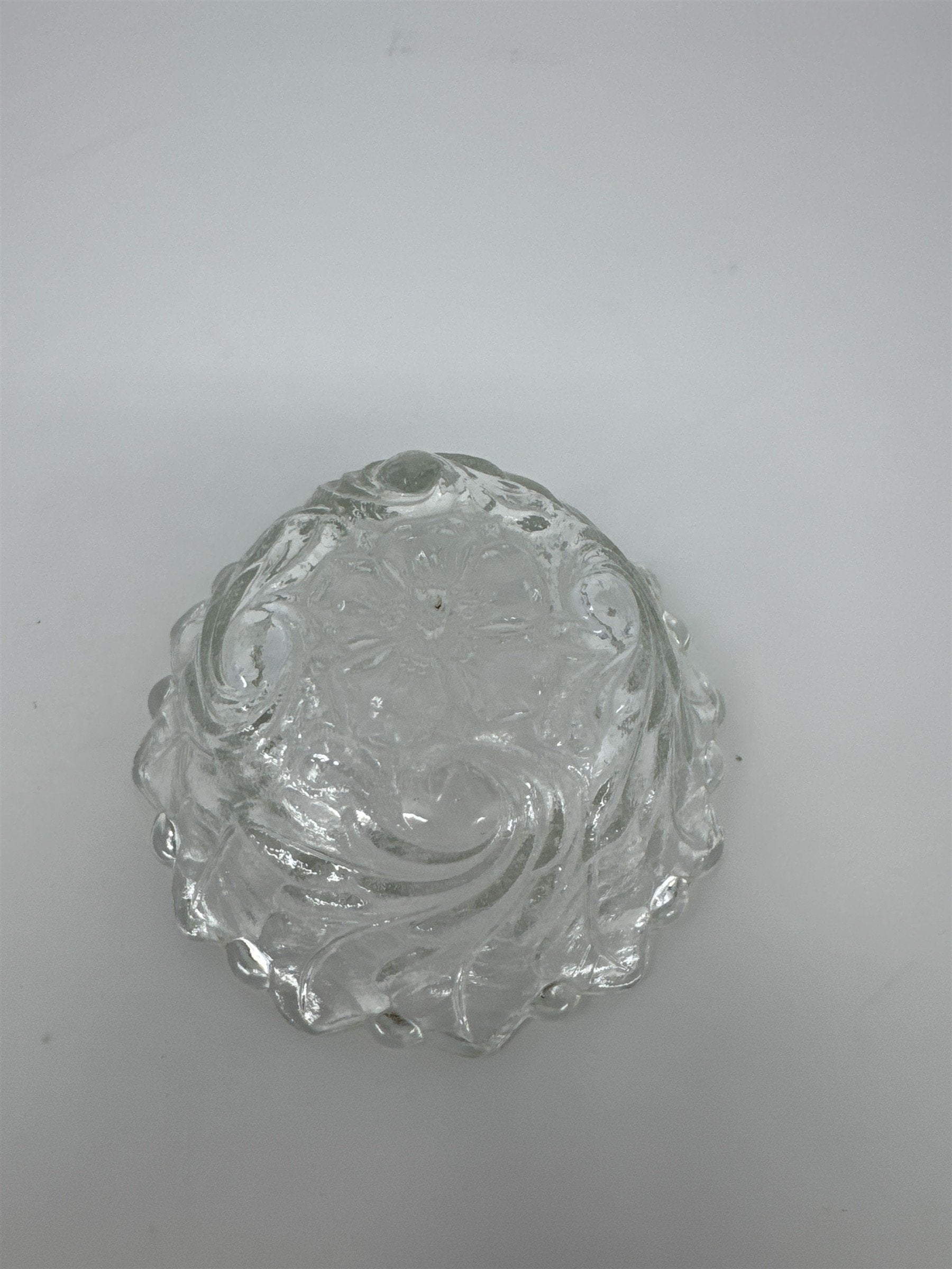 Vintage Indiana Glass Floral Fruit Garland Bowl Scalloped Edge MCM