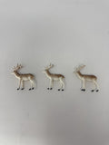 Vintage Hong Kong Plastic Reindeer Set of 3 Miniature Deer Figures Kitsch