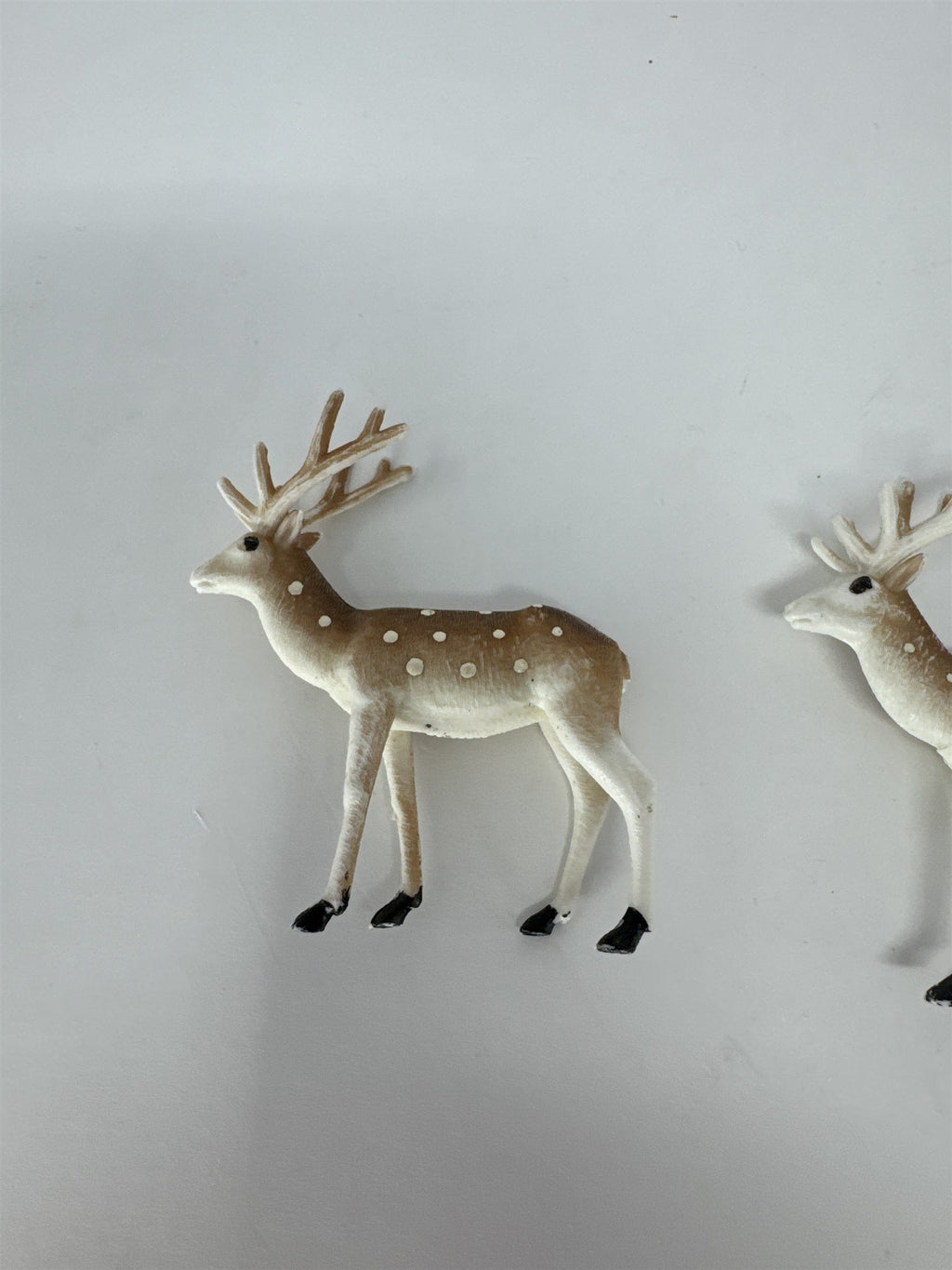 Vintage Hong Kong Plastic Reindeer Set of 3 Miniature Deer Figures Kitsch