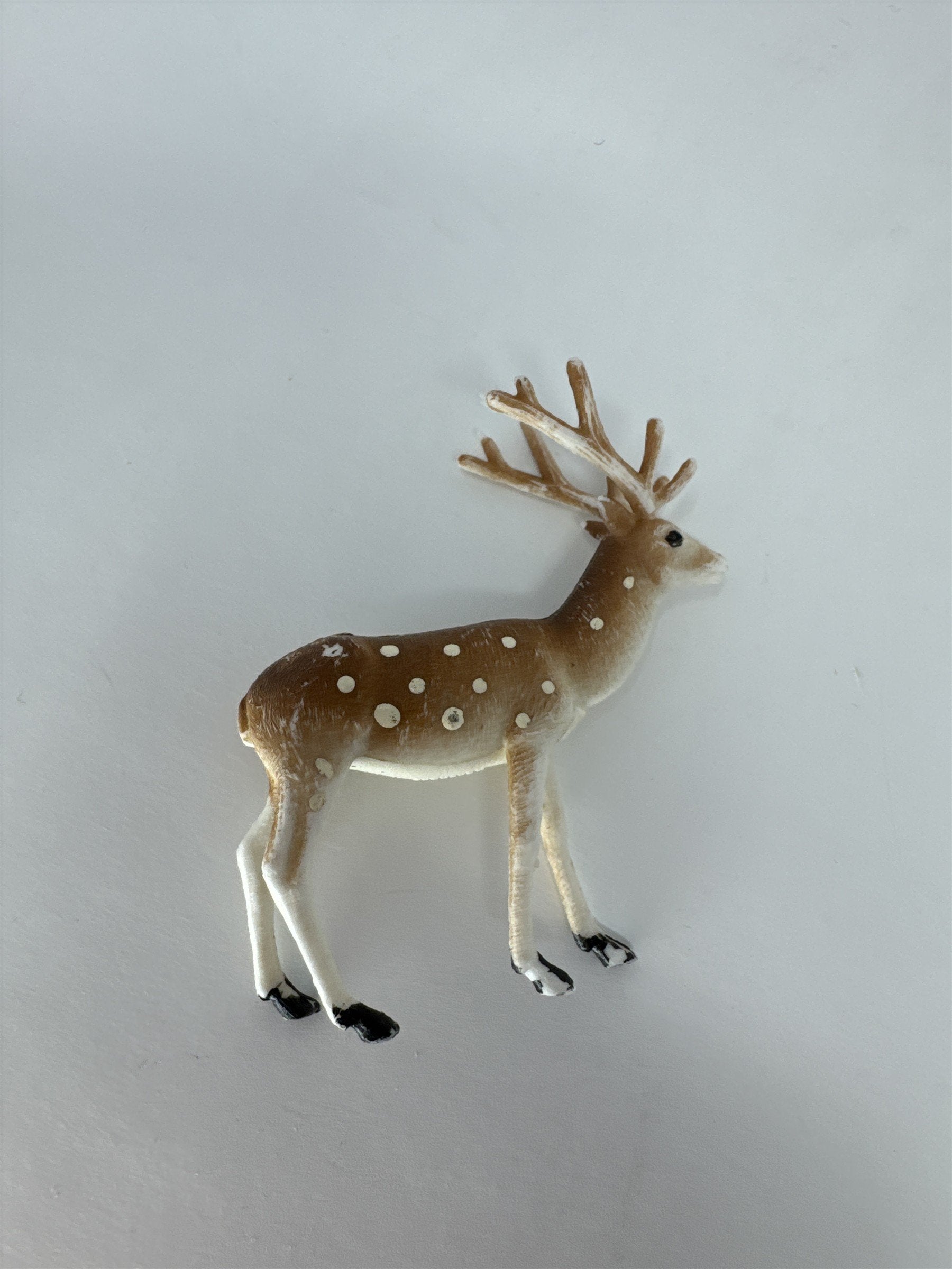 Vintage Hong Kong Plastic Reindeer Set of 3 Miniature Deer Figures Kitsch