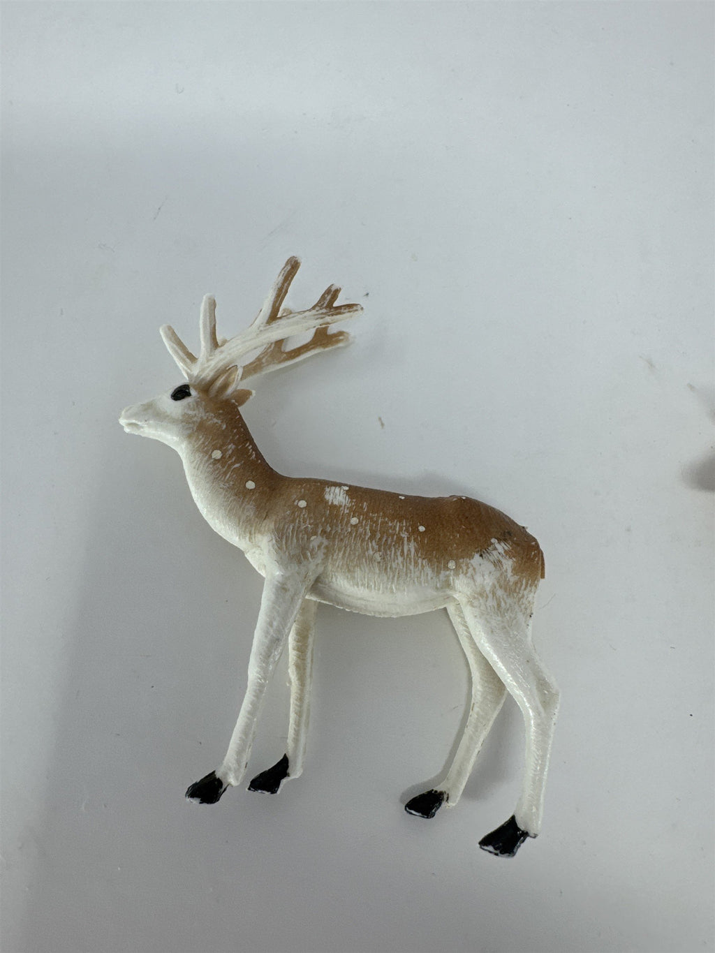 Vintage Hong Kong Plastic Reindeer Set of 3 Miniature Deer Figures Kitsch