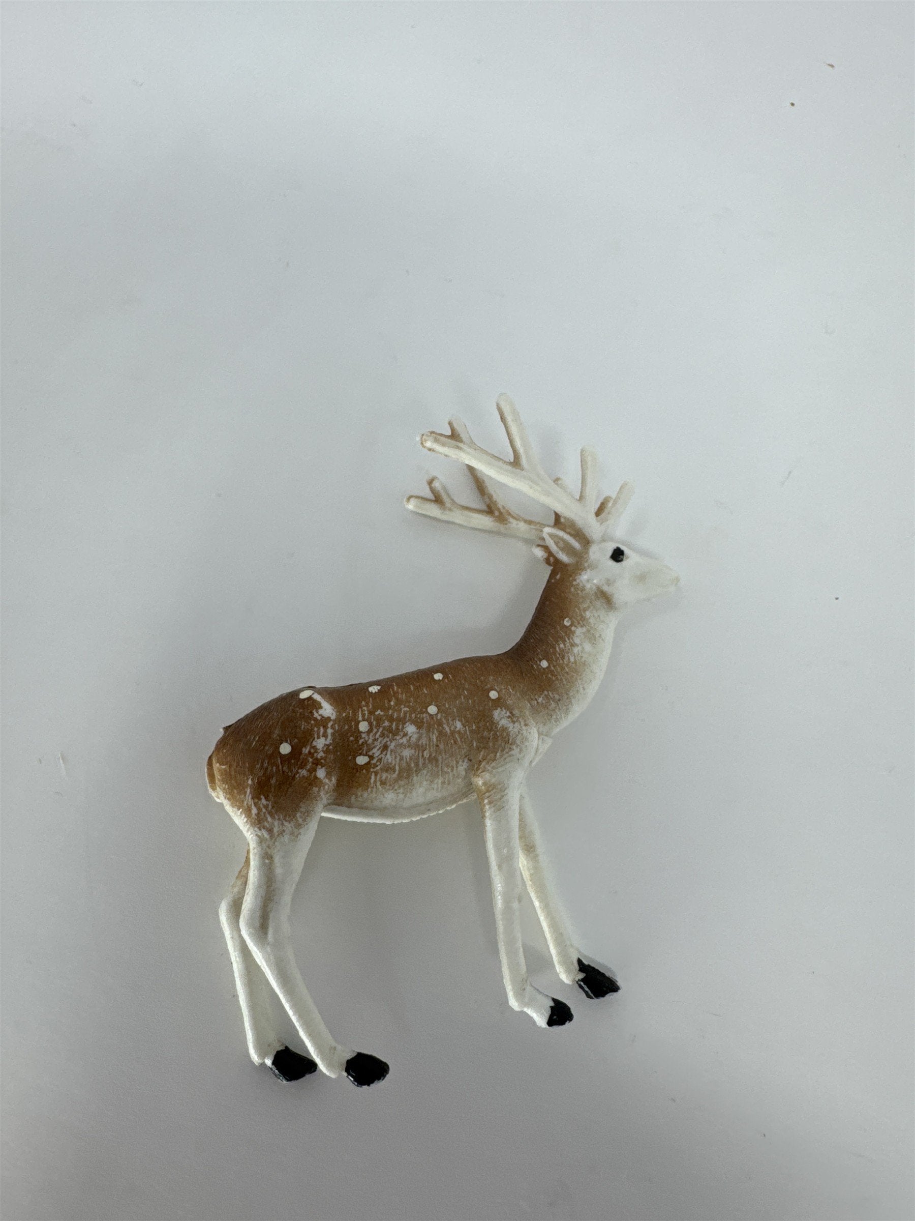 Vintage Hong Kong Plastic Reindeer Set of 3 Miniature Deer Figures Kitsch