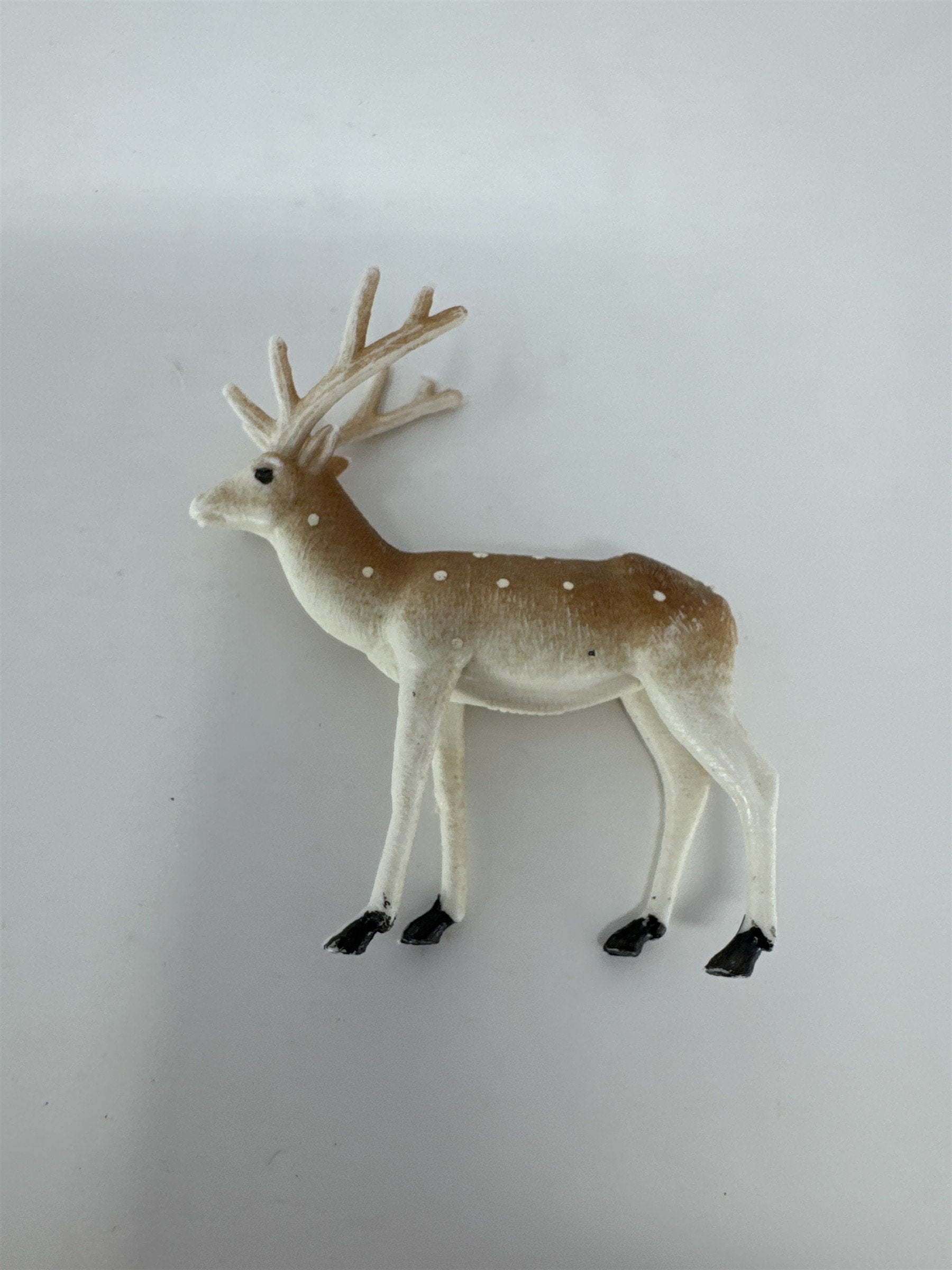 Vintage Hong Kong Plastic Reindeer Set of 3 Miniature Deer Figures Kitsch