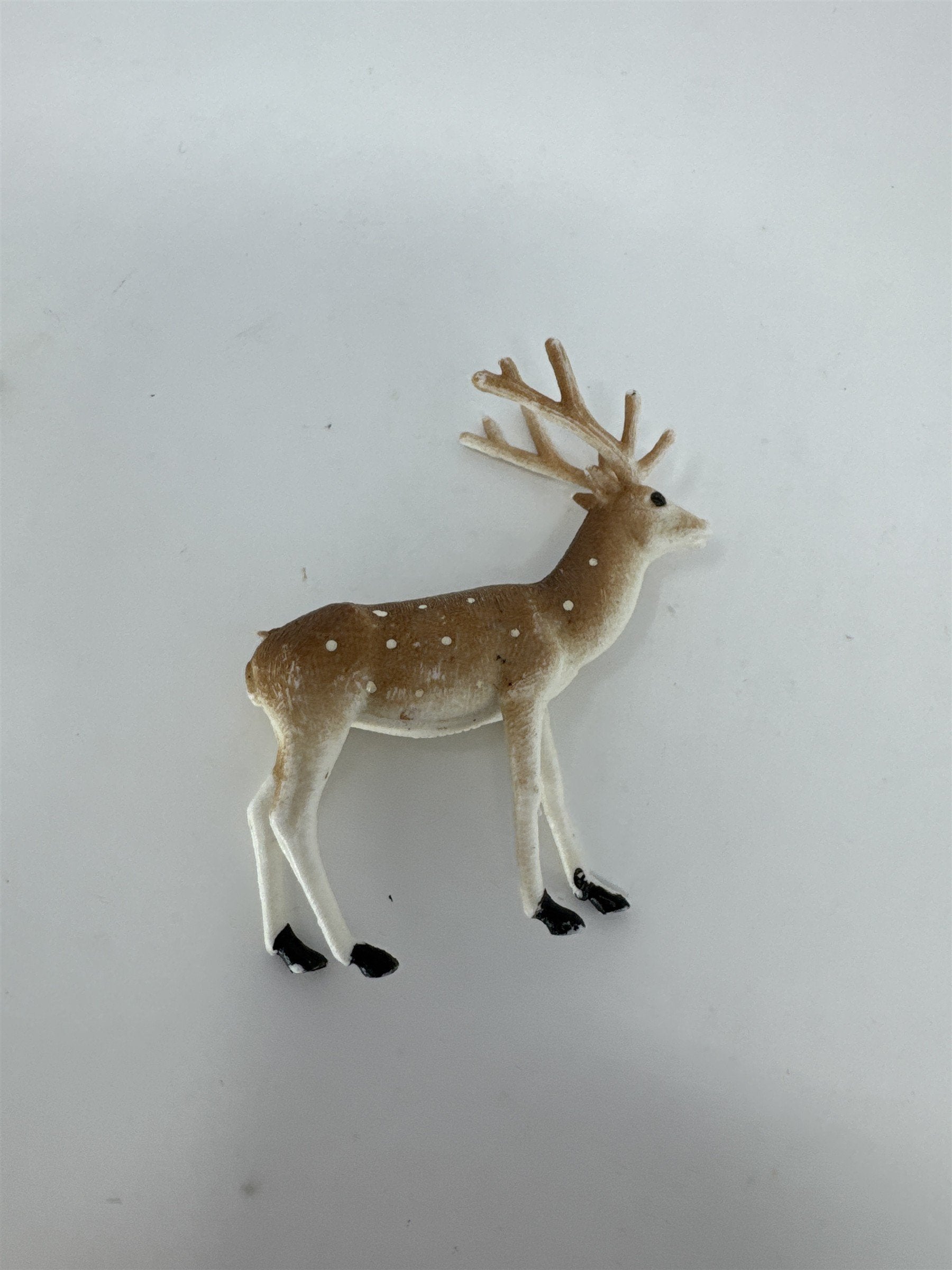 Vintage Hong Kong Plastic Reindeer Set of 3 Miniature Deer Figures Kitsch