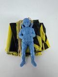 Vintage 1963 Ray Plastic Inc USA Paratrooper Toy Blue Figure With Parachute