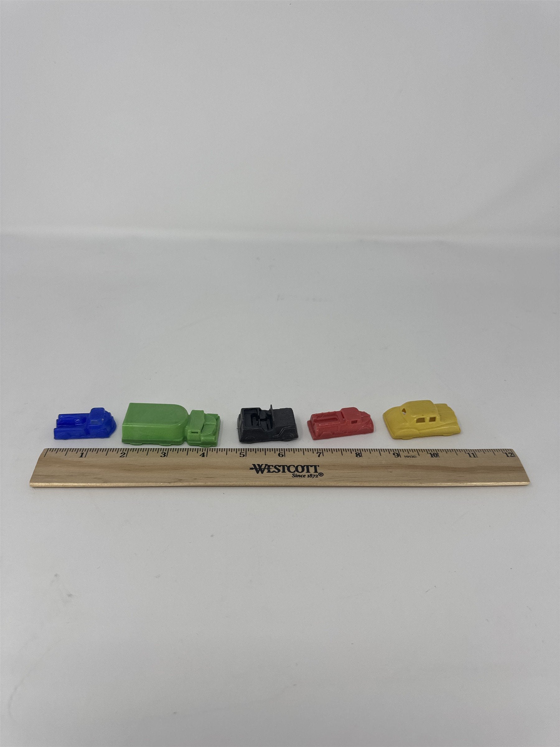 MCM Vintage Hard Plastic Miniature Vehicles Set 5 Dime Store Toys Trucks Cars