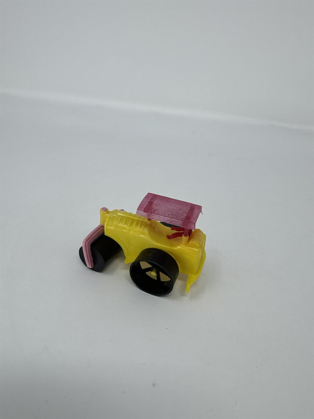 Vintage Hong Kong Plastic Tractor Toy Friction Power Yellow Red Green Kitsch