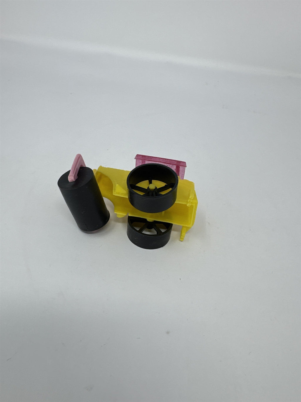 Vintage Hong Kong Plastic Tractor Toy Friction Power Yellow Red Green Kitsch