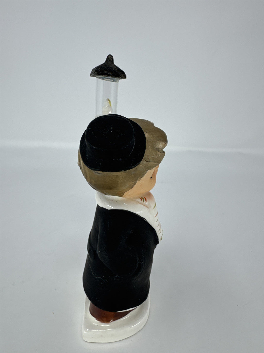 Vintage Ceramic Boy by Lamppost Figurine Mid Century Japan Hand Painted