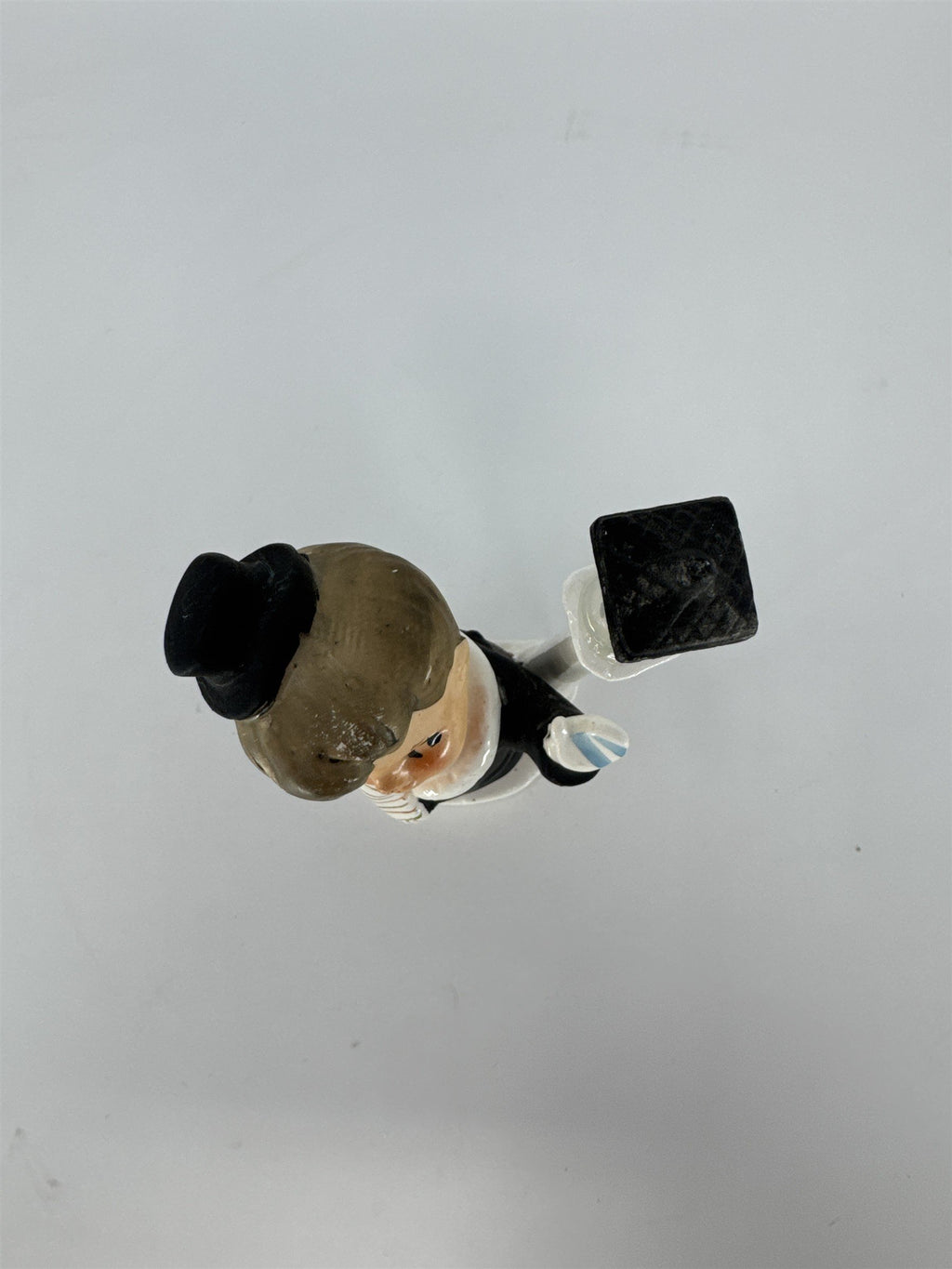 Vintage Ceramic Boy by Lamppost Figurine Mid Century Japan Hand Painted